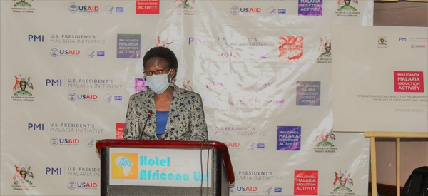 Dr. Jane Ruth Aceng, the Minister of Health speaking at the launch