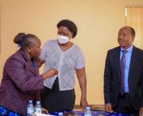 L-R: Lucy Okot, the focal person of Parenting Agenda, Juliana Naumo Akoryo, a Commissioner at MGLSD and Dr. Godfrey Siu, the Principal Investigator of the Parenting Agenda Project at Makerere University
