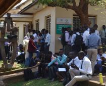Groups waiting to present